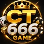 CT666 Game official logo with golden crown, poker chips, dice, and premium gold-silver text on a stylish black background.